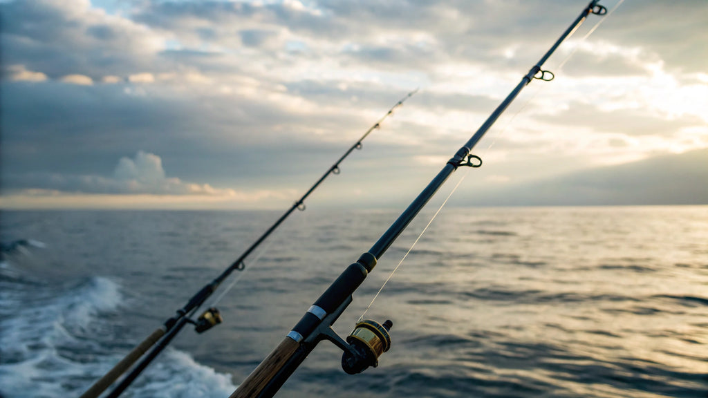 deep sea fishing poles silver fin 997 poles Legacy Spinning & Trolling Rod smooth performance Used Vintage 7' 1 Piece