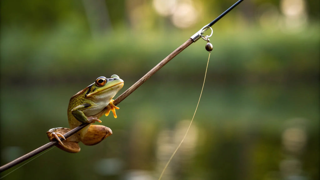 catching frogs with fishing pole Frebuta Frog Gigging Pole,2 to 6Ft Gig Gaff Barbed 5-Prong Harpoon Stainless Steels Flounder Gig Extension Long Handle with Spong Handle Hunting Bullfrog Spears Fish Hook Sturdy Louisiana Sportsman