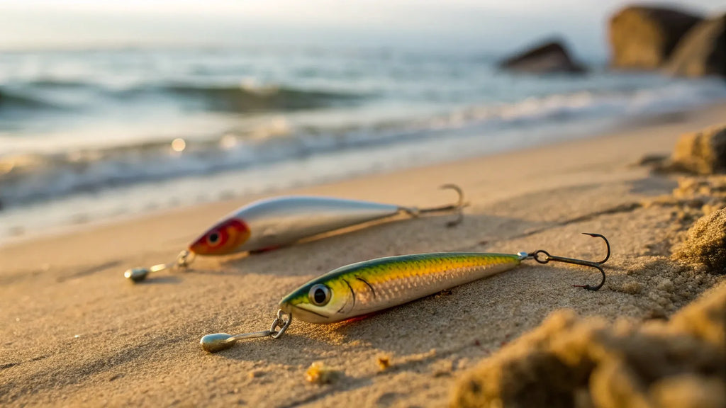 beach fishing lure Ocean's Legacy Keeling 105HS, Mahi Speckled Lumo 42g The Keeling lure is weighted and balanced to retain exceptional lure action and maximum casting distance Best Lures for Beach Fishing: