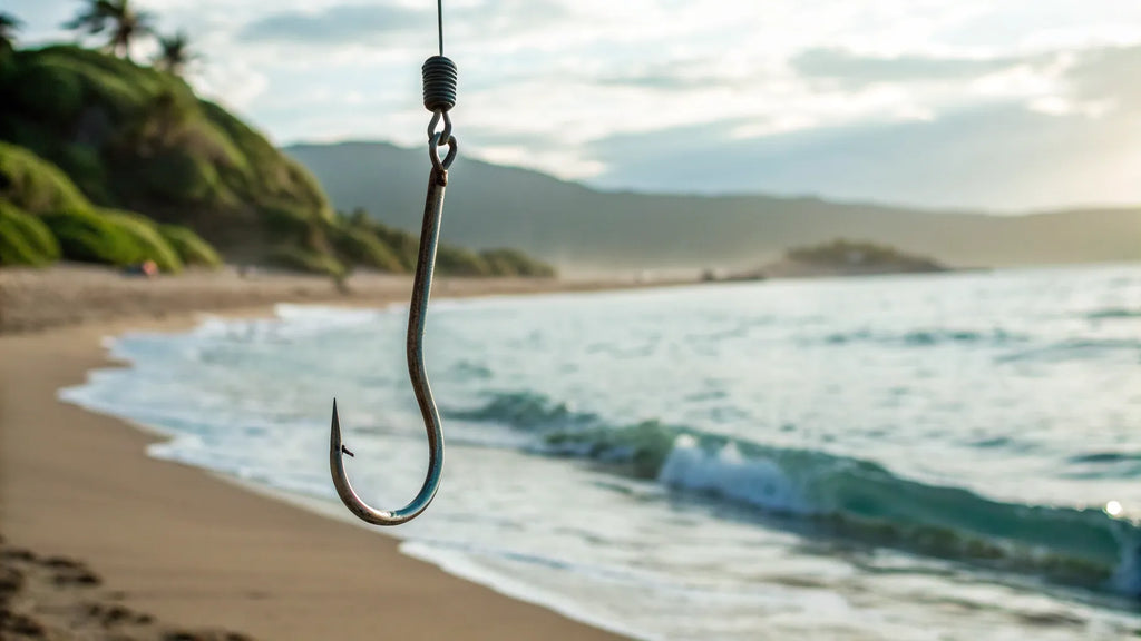 beach shark fishing hooks Coastal Worldwide Leader (800Lb) 16/0 inline Surf Shark Fishing Rig 8/0