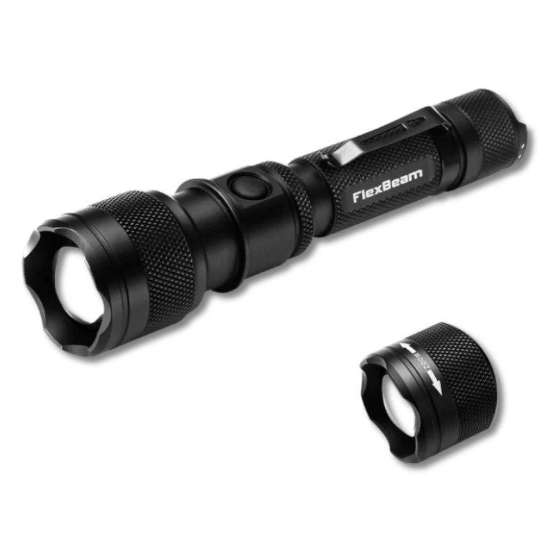 PowerTac FlexBeam 1200-Lumen Adjustable Beam Flashlight