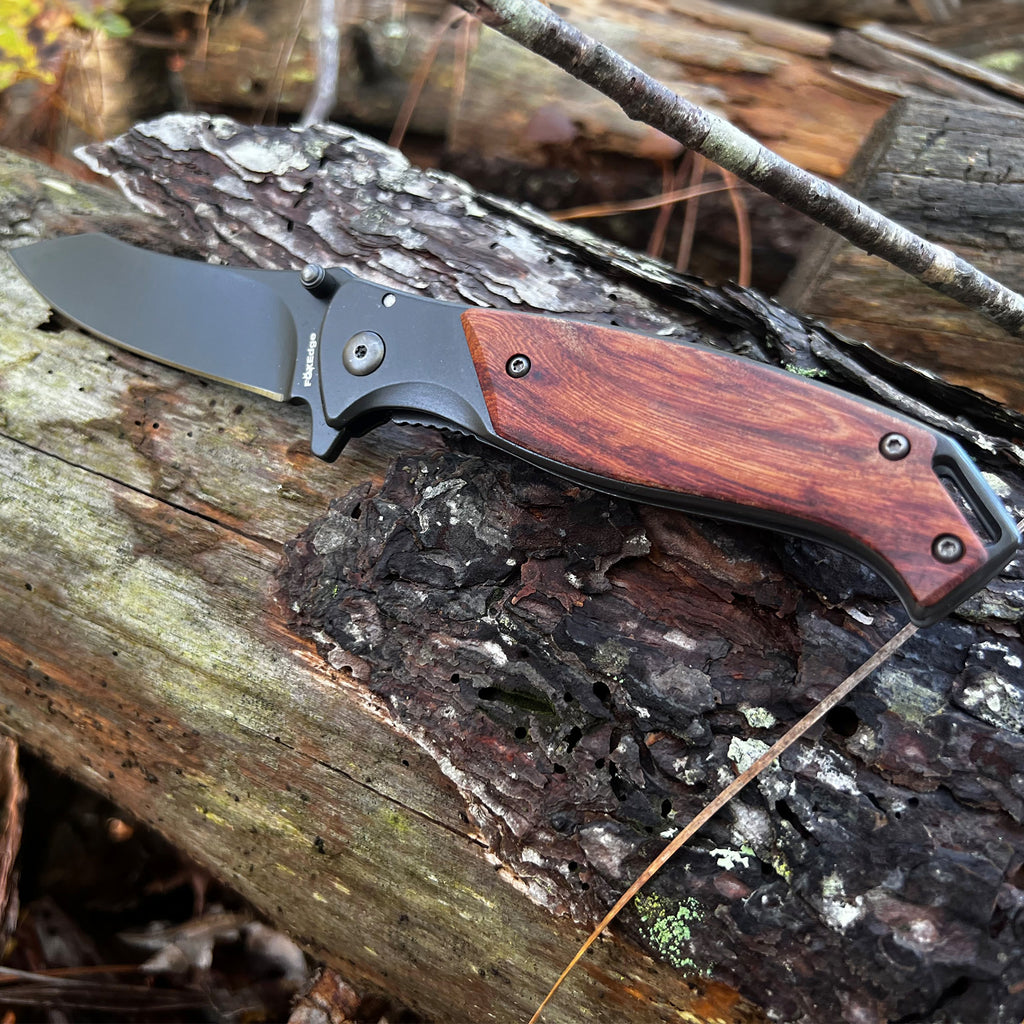 Fox Edge Framelock/Wooden Handle FE-044 - Battlbox.com