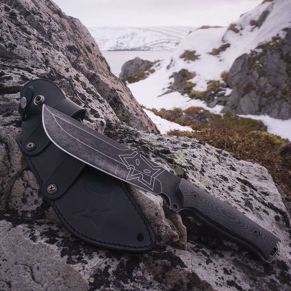 Fox Knives Native Bushcraft FX-611, D2 Carbon Steel, Black Bead