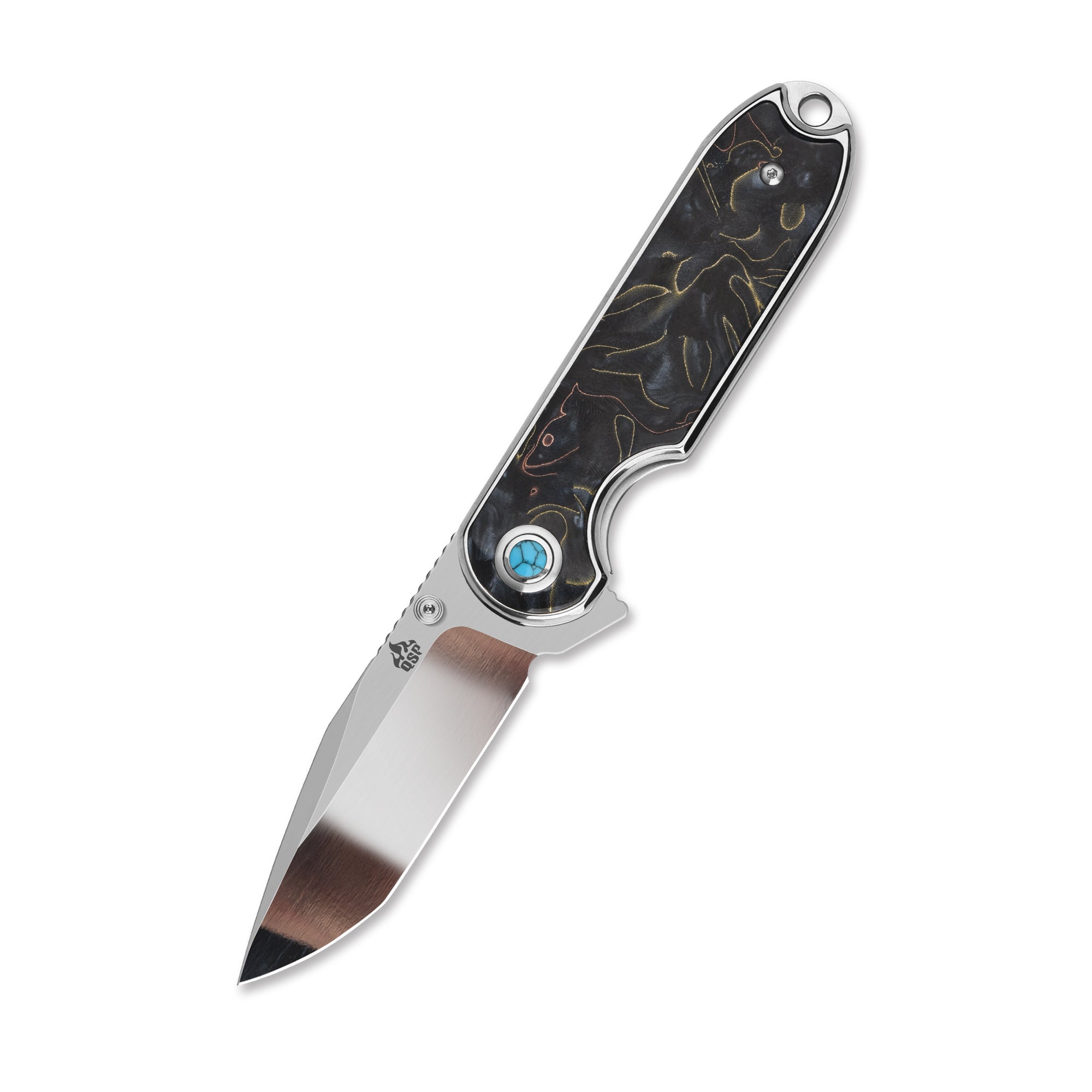 QSP Nebula Liner Lock Pocket Knife 14C28N Mirror Polish Blade