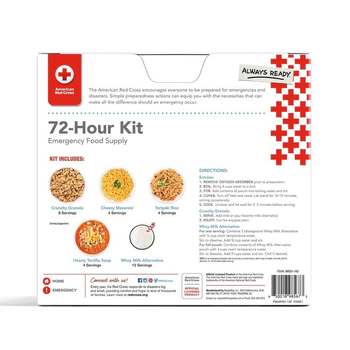 ReadyWise American Red Cross 72 Hour Emergency Food Kit