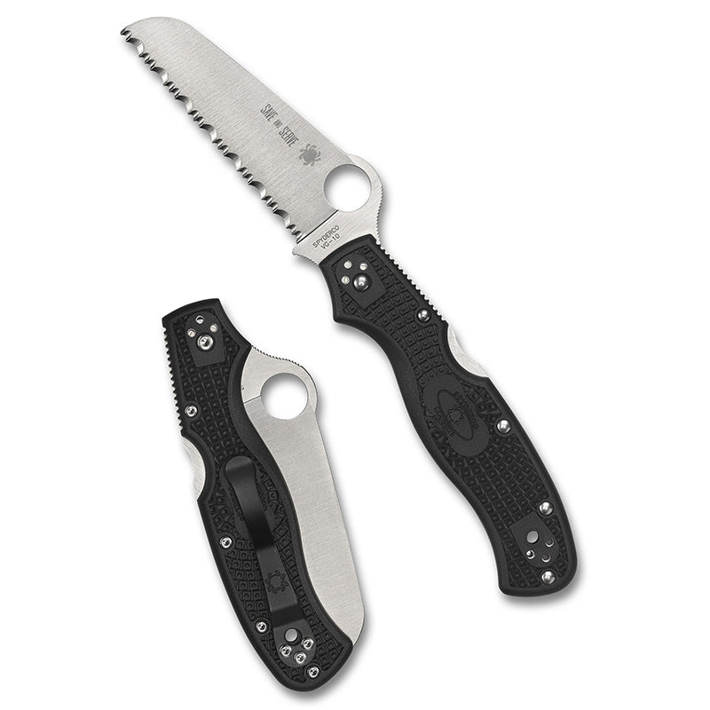 Spyderco スパイダルコ　レスキュー3 (93mm)VG-10ステンレス鋼 Spyderco Rescue 3 Thin Line, VG-10 Serrated Blade with Black FRN