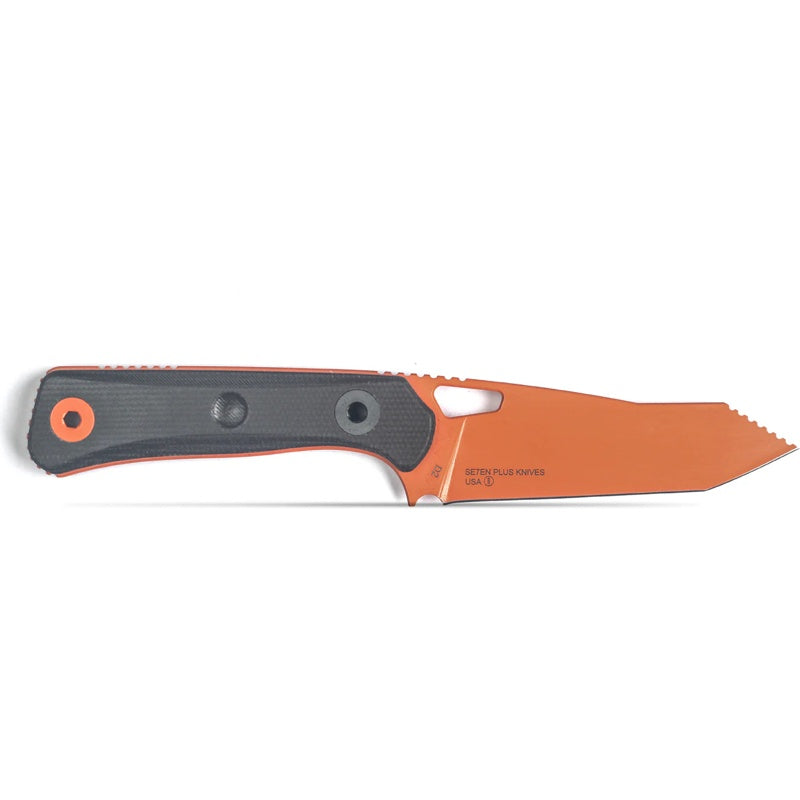 Se7en Plus Fixed J.D. Orange Blade / Micarta Handle - Battlbox.com