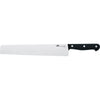 due cigni classica pasta knife, 10 inch stainless steel pasta cutting knife, black pom handle kitchen knife, laser cut x50crmov15 blade, fresh pasta and lasagna slicing knife