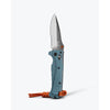 benchmade mini adira depth blue, magnacut waterman folding knife, partially serrated drop point edc knife, grivory handle fishing folder, axis lock waterproof edc