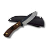 condor kinich fixed blade, 1075 high carbon steel knife, walnut handle bushcraft knife, hollow grind survival blade, edc leather sheath knife
