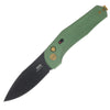 sog diverge au green automatic knife, green aluminum auto knife d2 steel, push button automatic edc knife, drop point pvd black blade, ambidextrous tactical auto folder