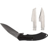 abkt elite switch folder knife black, interchangeable blade folding knife, drop point clip point saw blade folder, g10 handle hunting pocket knife, three blade camping knife