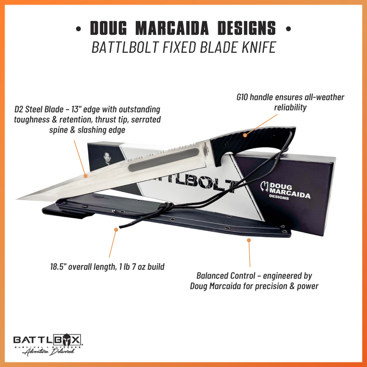 BattlBox | BattlBolt Fixed Blade Knife - Designed by Doug Marcaida ...