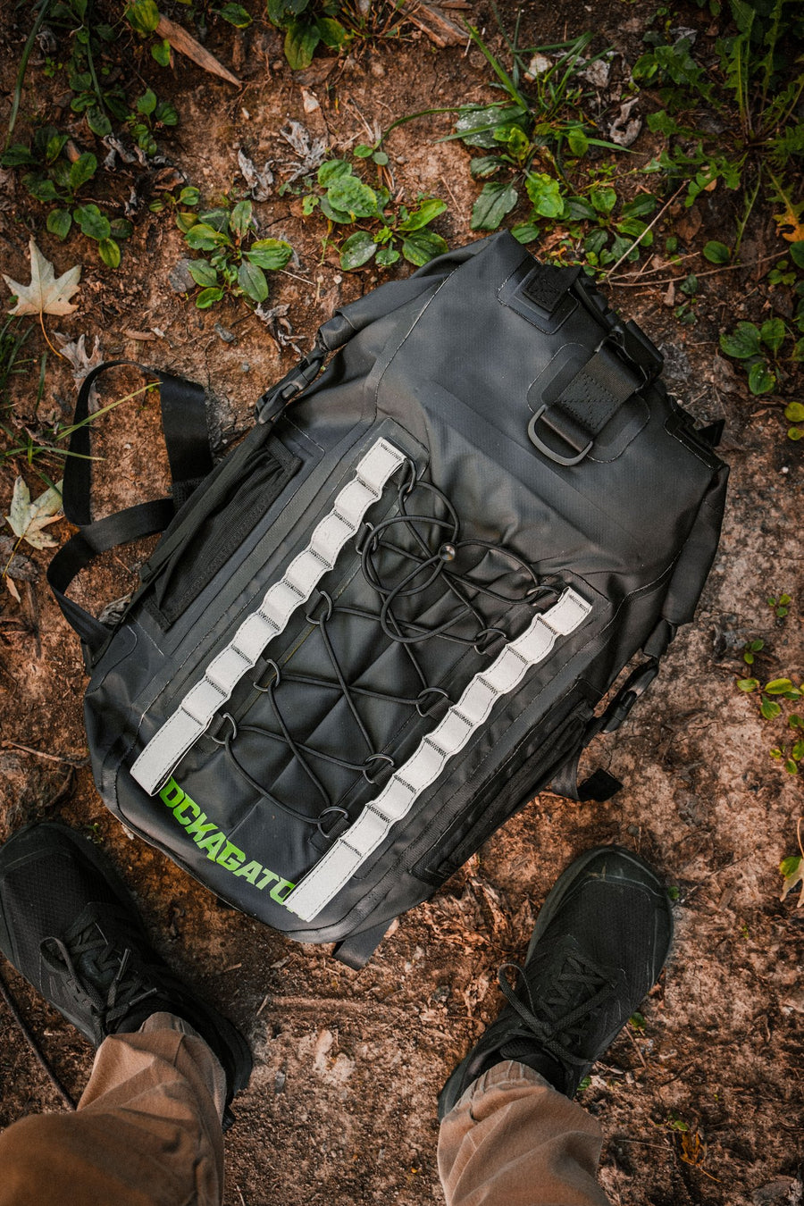 Rockagator pack on the trail seen from above