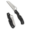 Spyderco Rescue 3 Thin Line, VG-10 Serrated Blade with Black FRN Handle, Back Lock Pocket Knife