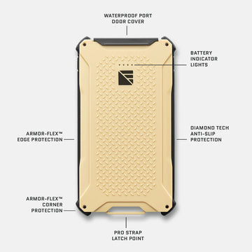 Dark Energy Poseidon Pro IP68 Rugged 10000mAh Fast Charge Power Bank - Tan