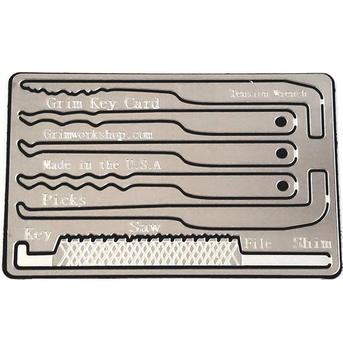 grim workshop key care credit card lock pick set every day carry lock pick set size of credit card