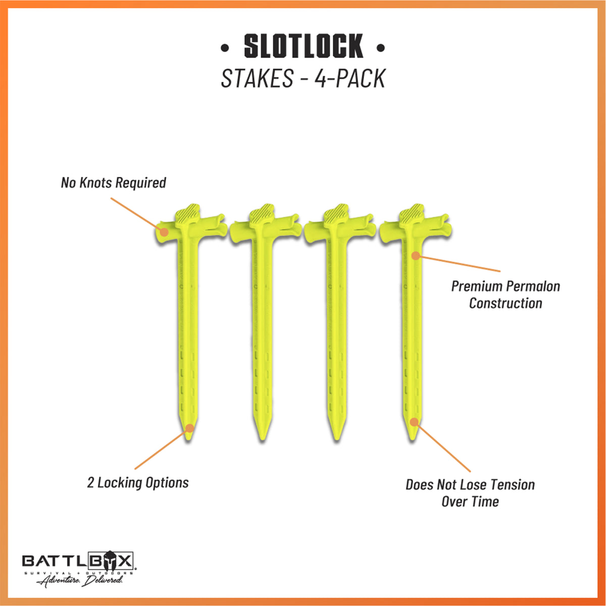 Lockable Stakes SlotLock Stakes - 4 Pack - Battlbox.com