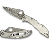 Spyderco Delica 4 - Titanium Handle Damascus Blade - C11TIPD
