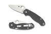 spyderco dark gray handle steel blade folder knife every day carry edc