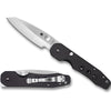 spyderco black handle steel knife folder knife every day carry edc