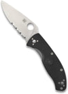 Spyderco Tenacious Lightweight - Black Handle Steel Blade Combo Edge - C122PSBK