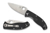 Spyderco Tenacious Lightweight - Black Handle Steel Blade Plain Edge - C122PBK