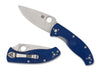 Spyderco Tenacious Lightweight - Blue Handle Steel Blade Plain Edge - C122BL