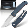 holtzman wrangler folding knife giftset, d2 steel pocket knife silver red, g10 handle folding knife gift, edc folder gift box set, drop point pocket knife giftset