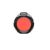 powertac red filter cover 37mm warrior flexbeam hero, slip on red lens flashlight bezel, night vision preserving red filter, tactical flashlight accessory, edc light filter