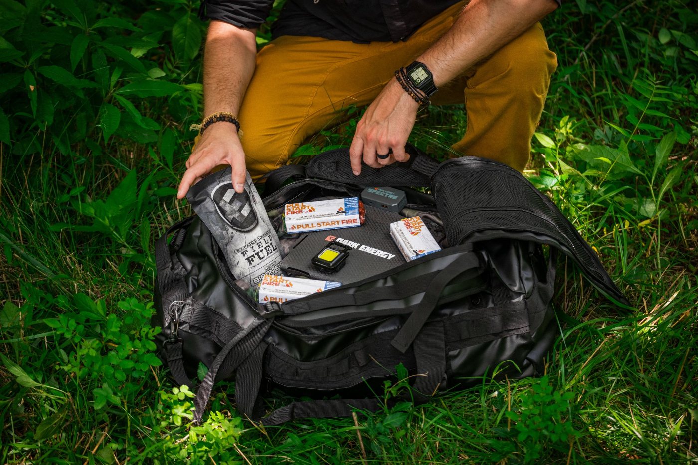 Camp stove, fire plugs and trail meal