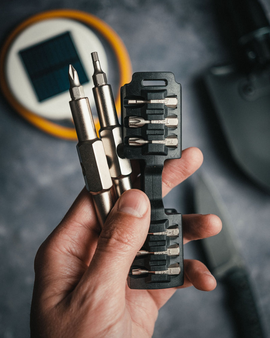Hand holding Fix It Sticks driver bits