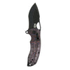 sog kiku xr fatcarbon blade detail, cts-xhp modified tanto blade, carbon fiber handle folding knife, xr lock edc folder