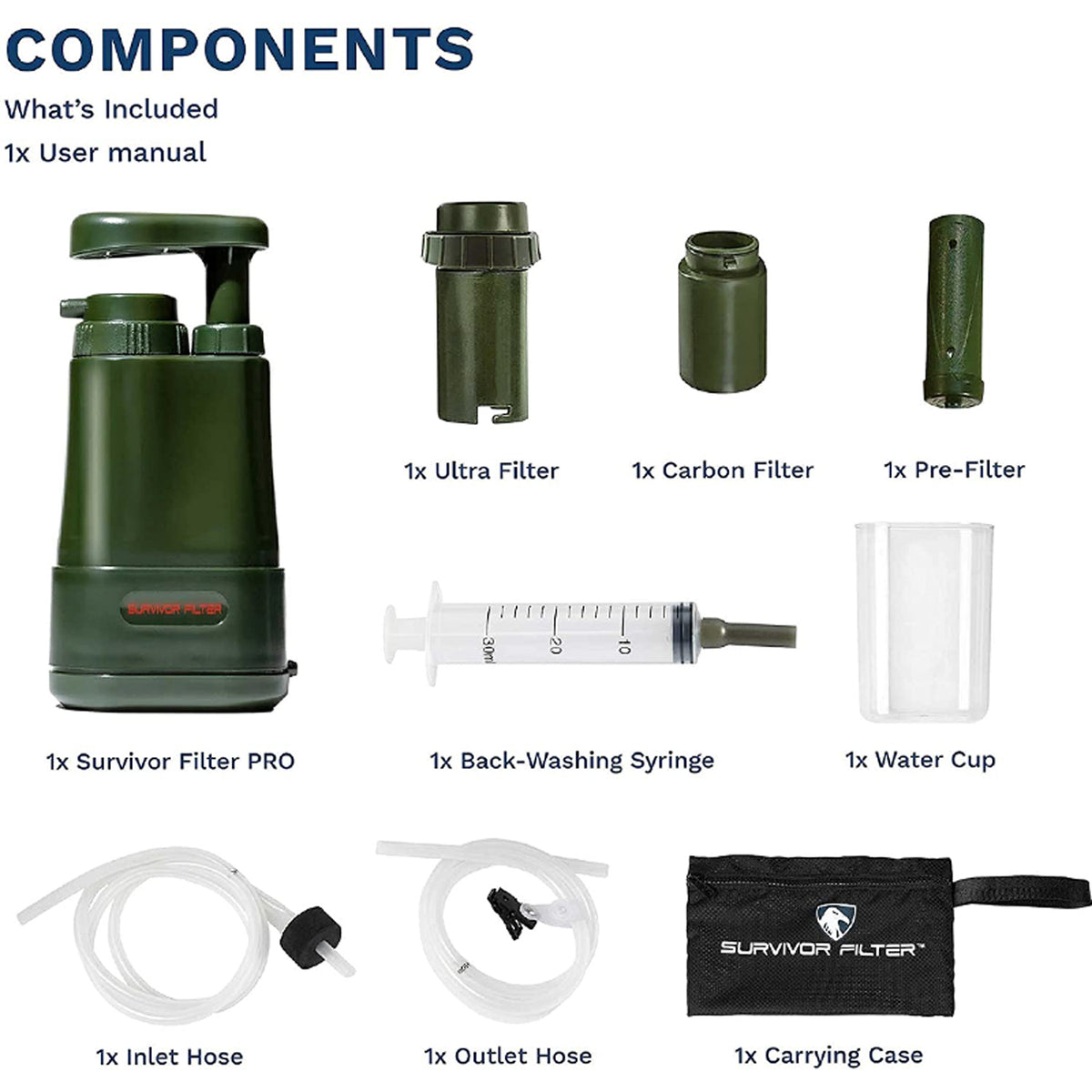 Survivor Filter Pro Portable Water Filter Pump